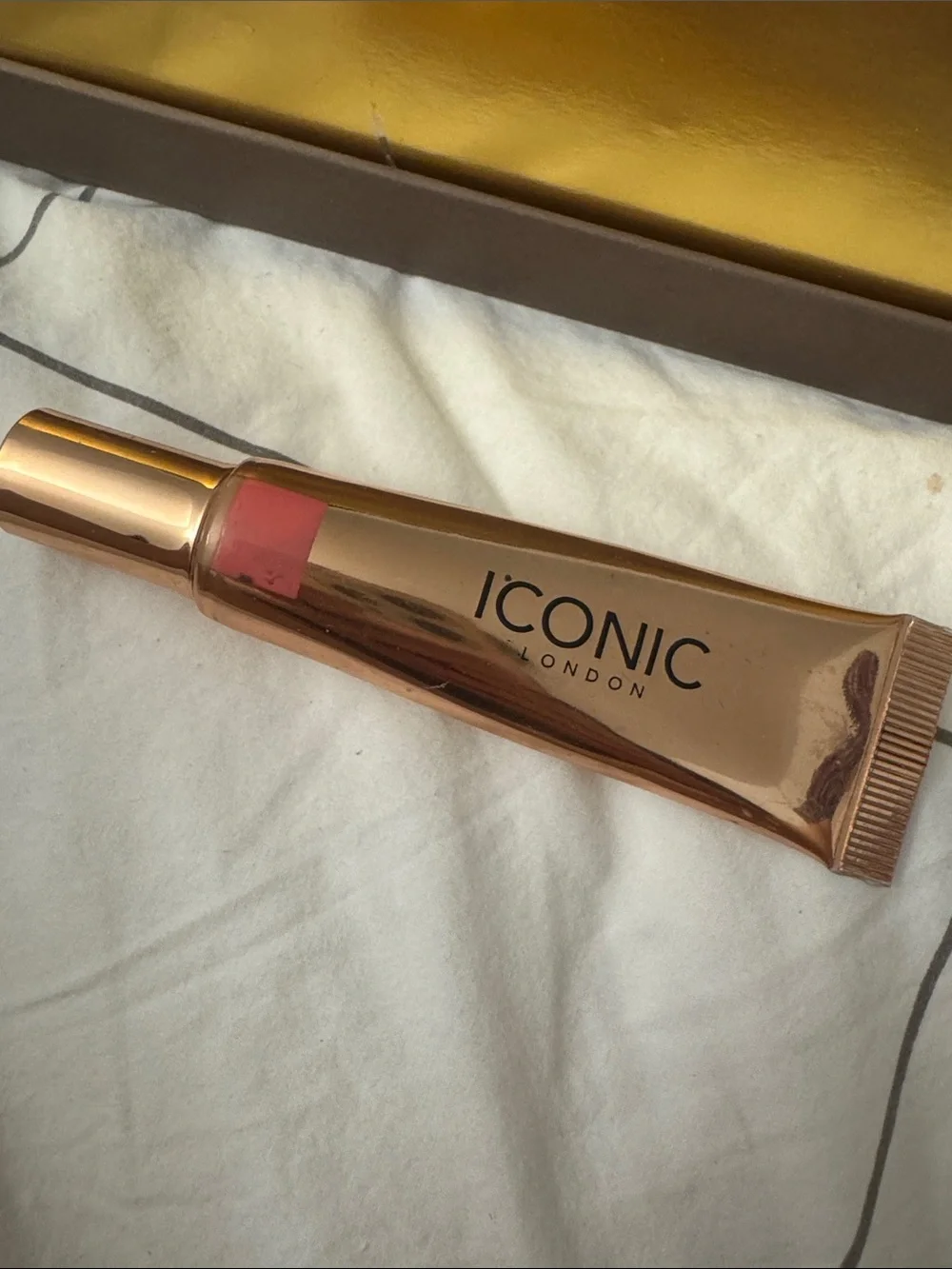 ICONIC London Rose Gold Cosmetic Tube with Pink Window